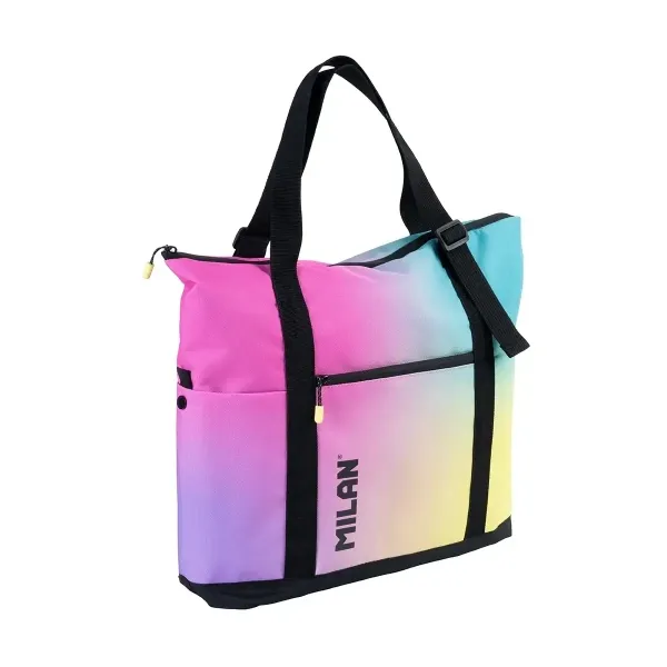 Borsa shopper Milan Sunset Collection 185L - Grande capacità - Chiusura con zip - Dimensioni 52x36x3cm - Multicolore - immagine 1