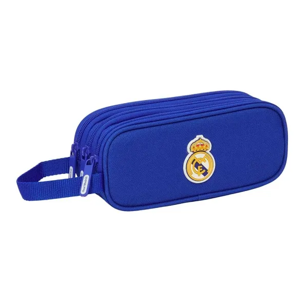 Astuccio Safta Real Madrid - 3 scomparti con cerniera - Maniglia laterale - 125 l - 210x70x85 mm - Blu - immagine 1