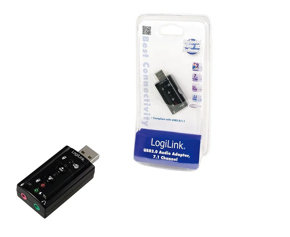 Scheda Audio Usb 2.0 Bk (Logilink) Per Windows 10/8/7/Vista/Xp/Mac/Lin - immagine 1