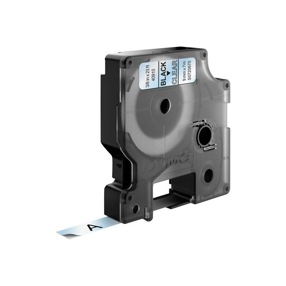 ORIGINALE DYMO Nastro Nero su trasparente S0720670 40910 9mm x 7m nastro standard D1 - immagine 1