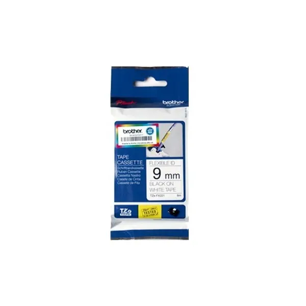 ORIGINALE Brother Nastro Nero su bianco TZe-FX221 TZ-FX221 9 mm x 8 m laminato - immagine 1