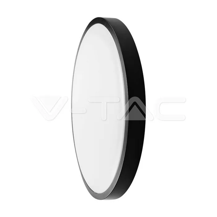 V-TAC PRO Plafoniera LED Chip Samsung Rotonda 24W 100LM/W Colore Nero ?295mm 4000K IP44 - immagine 1
