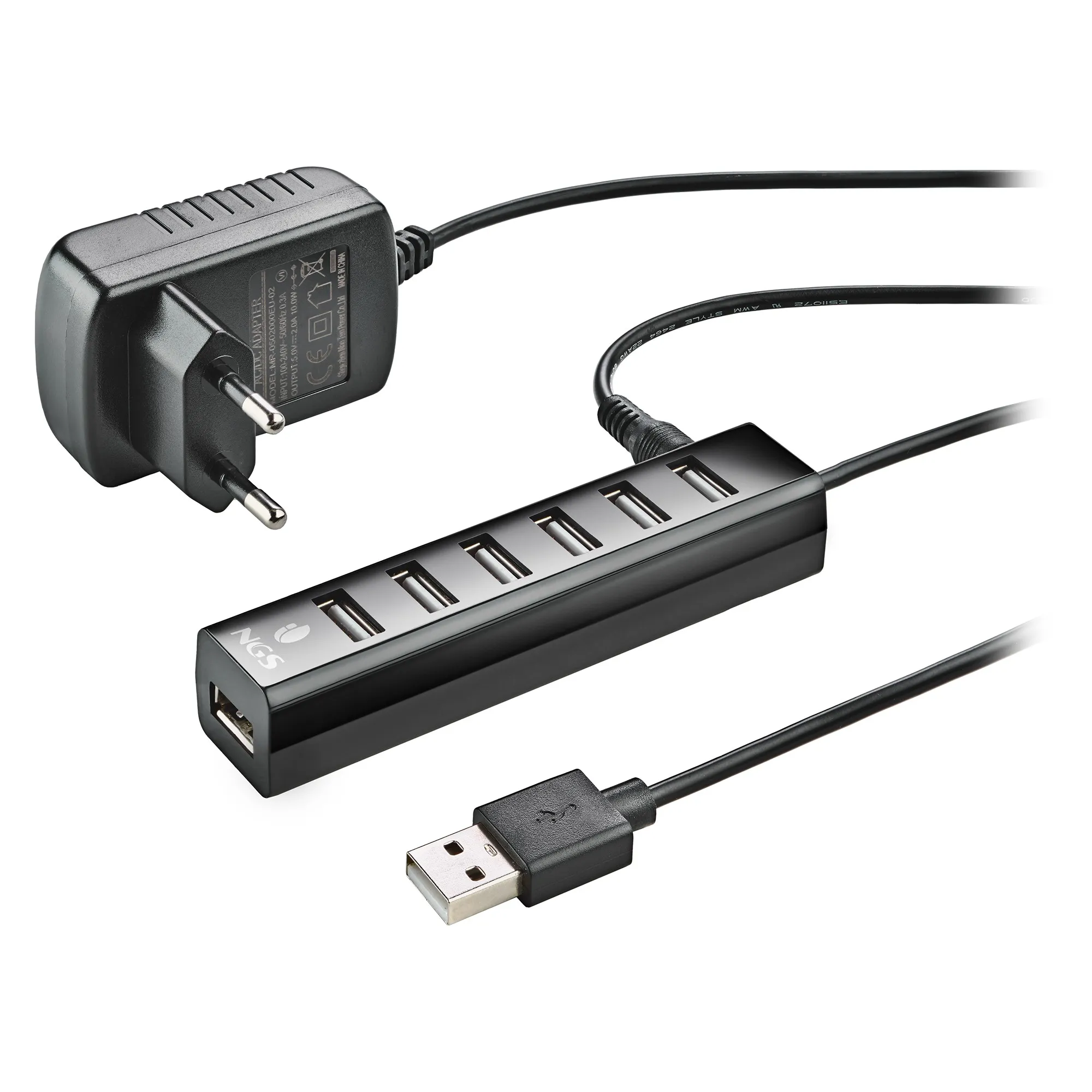 Ngs Hub Usb 2.0 7 Porte Con Adattatore Di Alimentazione - immagine 1