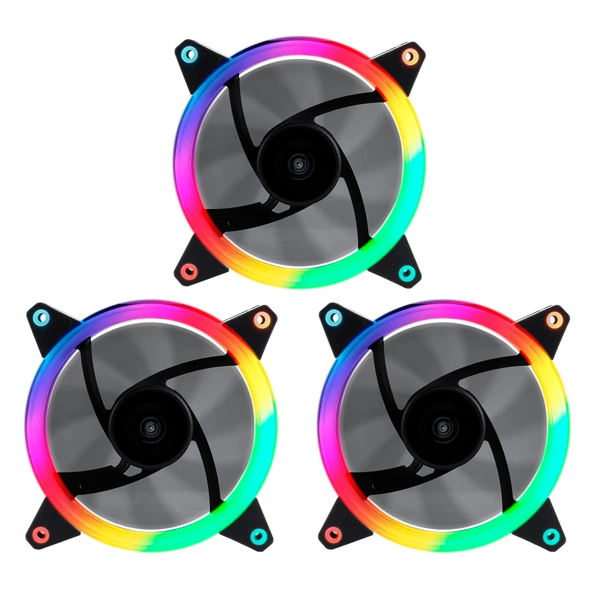 UNYKAch Fan CANDY 30 ARGB Ring Led 120 mm Case per computer Ventilatore 12 cm Nero 3 pz - immagine 1