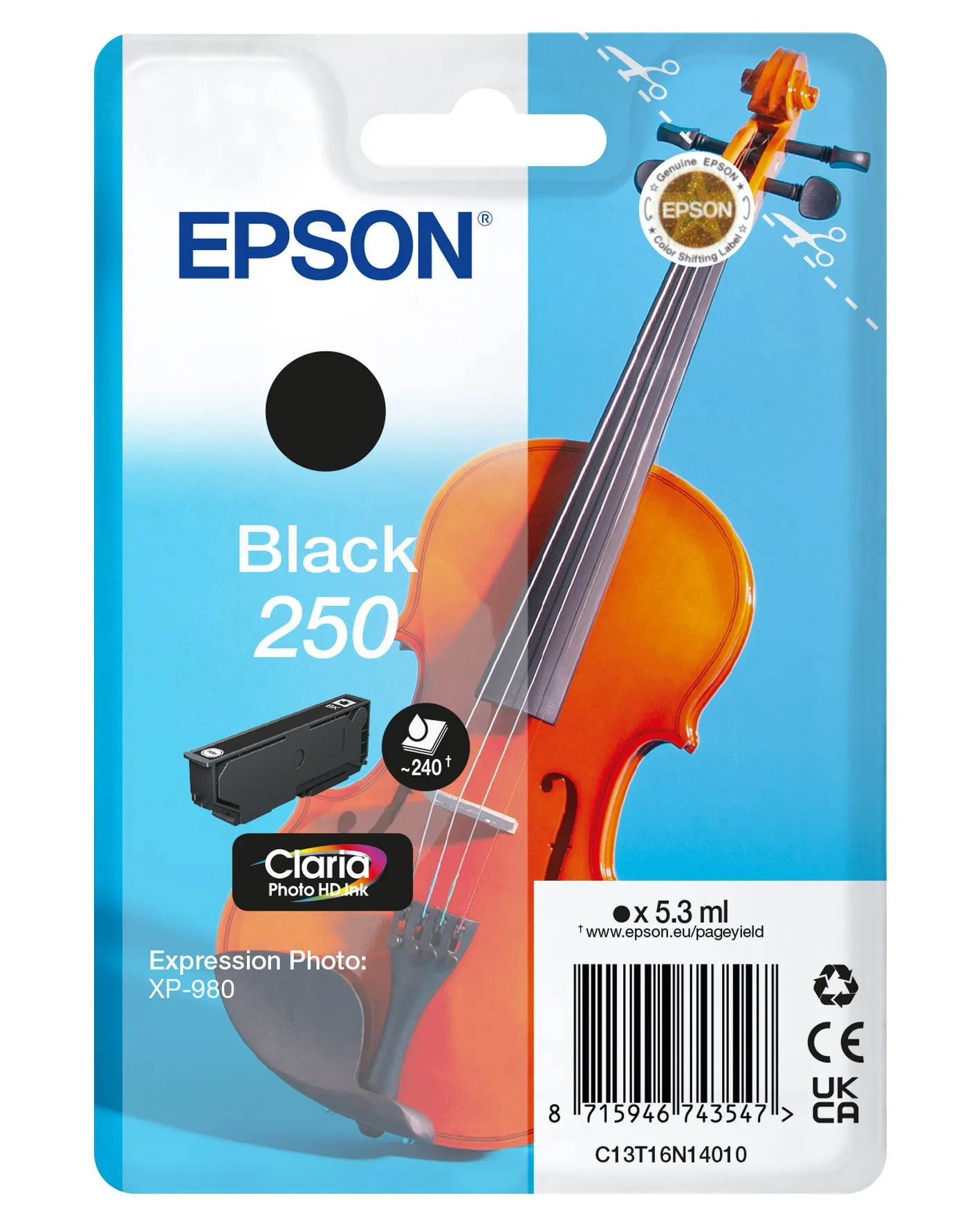 ORIGINALE Epson Cartuccia d'inchiostro nero C13T16N14010 250 240 pagine 53ml - immagine 1