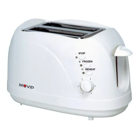 Muvip Tostapane 750W - Capacità per 2 Fette - 6 Livelli di Doratura - Funzione Riscalda Scongela e Riscalda - Arresto Automatico e Manuale - immagine 1