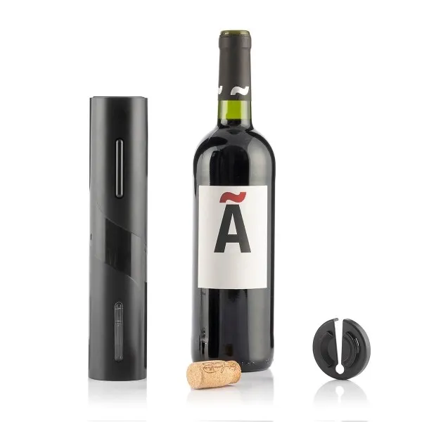 Cavatappi elettrico Innovagoods Corkbot - ABS e acciaio - Ergonomico - Funzionamento a batteria - Facile da usare - Finestra di visualizzazione - Elegante - Nero - immagine 1