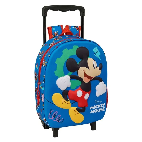 Zaino Safta Topolino con ruote - Portaborraccia - Spallacci imbottiti - Maniglia superiore - 27x33x10 cm - Blu scuro - immagine 1
