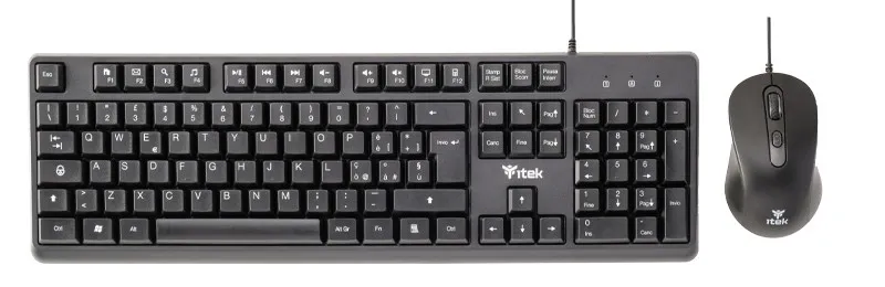 Itek Tastiera + Mouse Dec C01 Usb Mouse Ottico 3600Dpi Tastiera Membrana 105 Tasti Cavo 1.5M - immagine 1