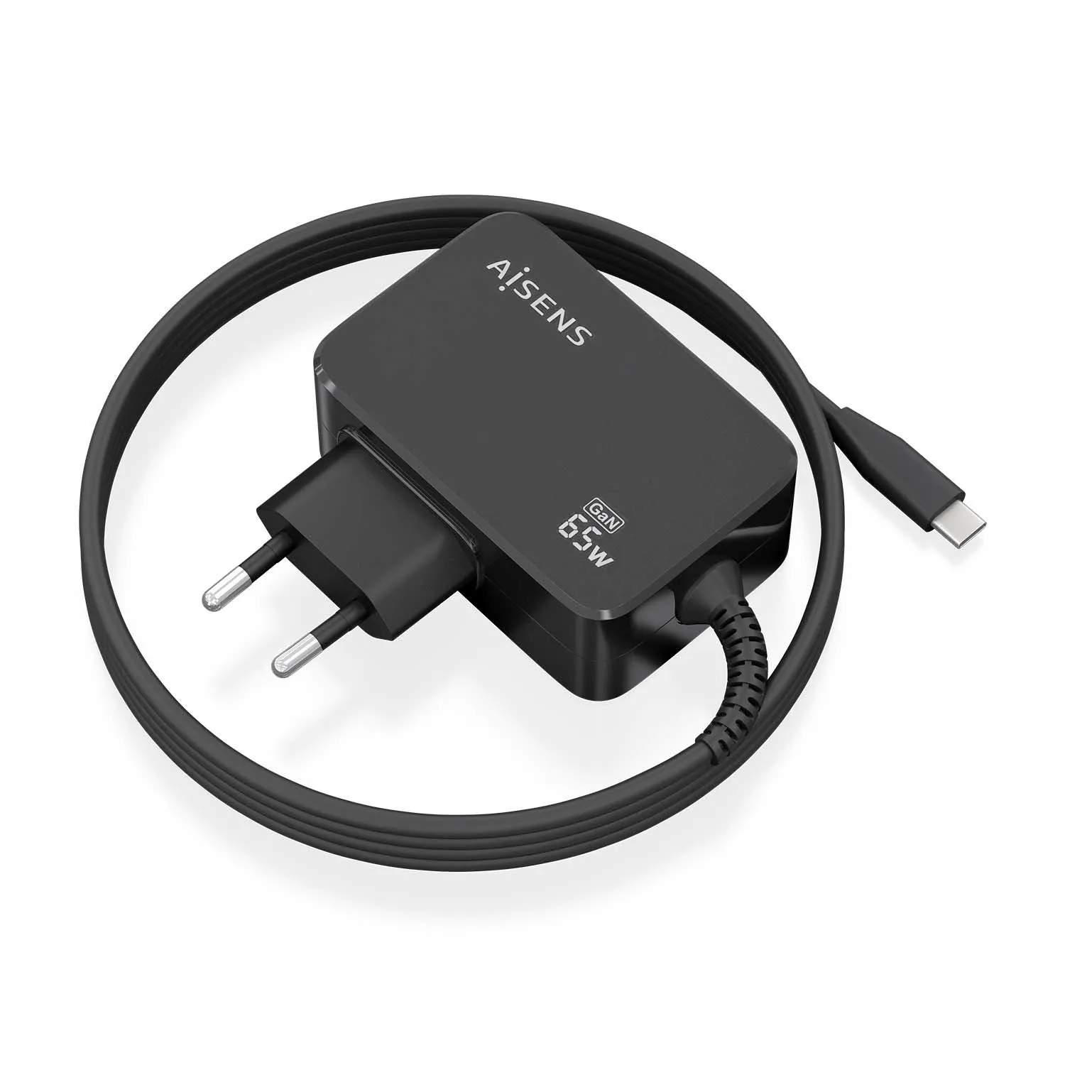 AISENS ASCH-1PD65WL033-BK Caricabatterie per dispositivi mobili Universale Nero AC Interno - immagine 1