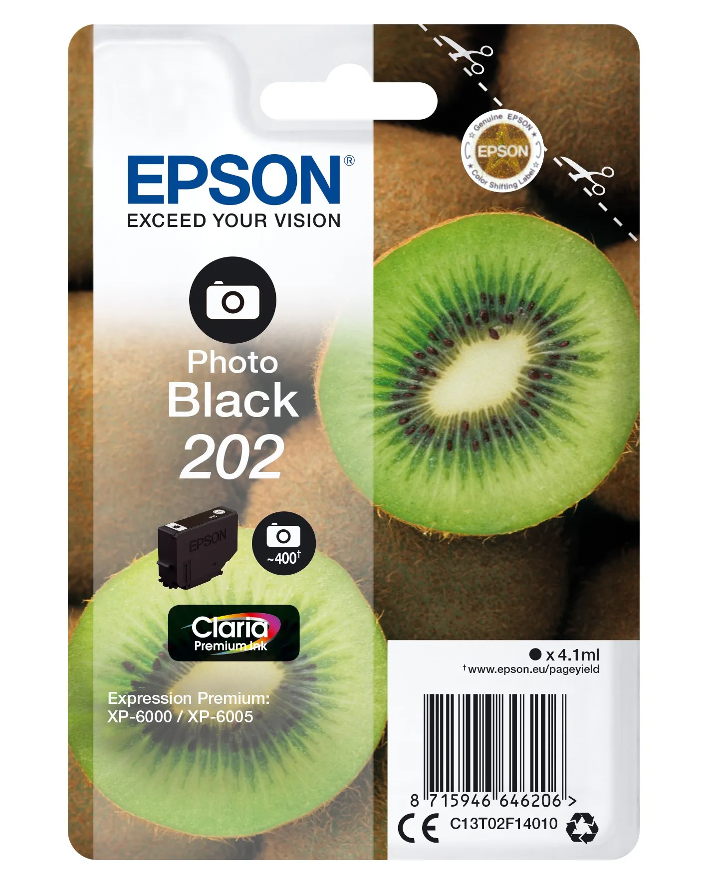 Epson Kiwi Singlepack Photo nero 202 Claria Premium Ink - immagine 1