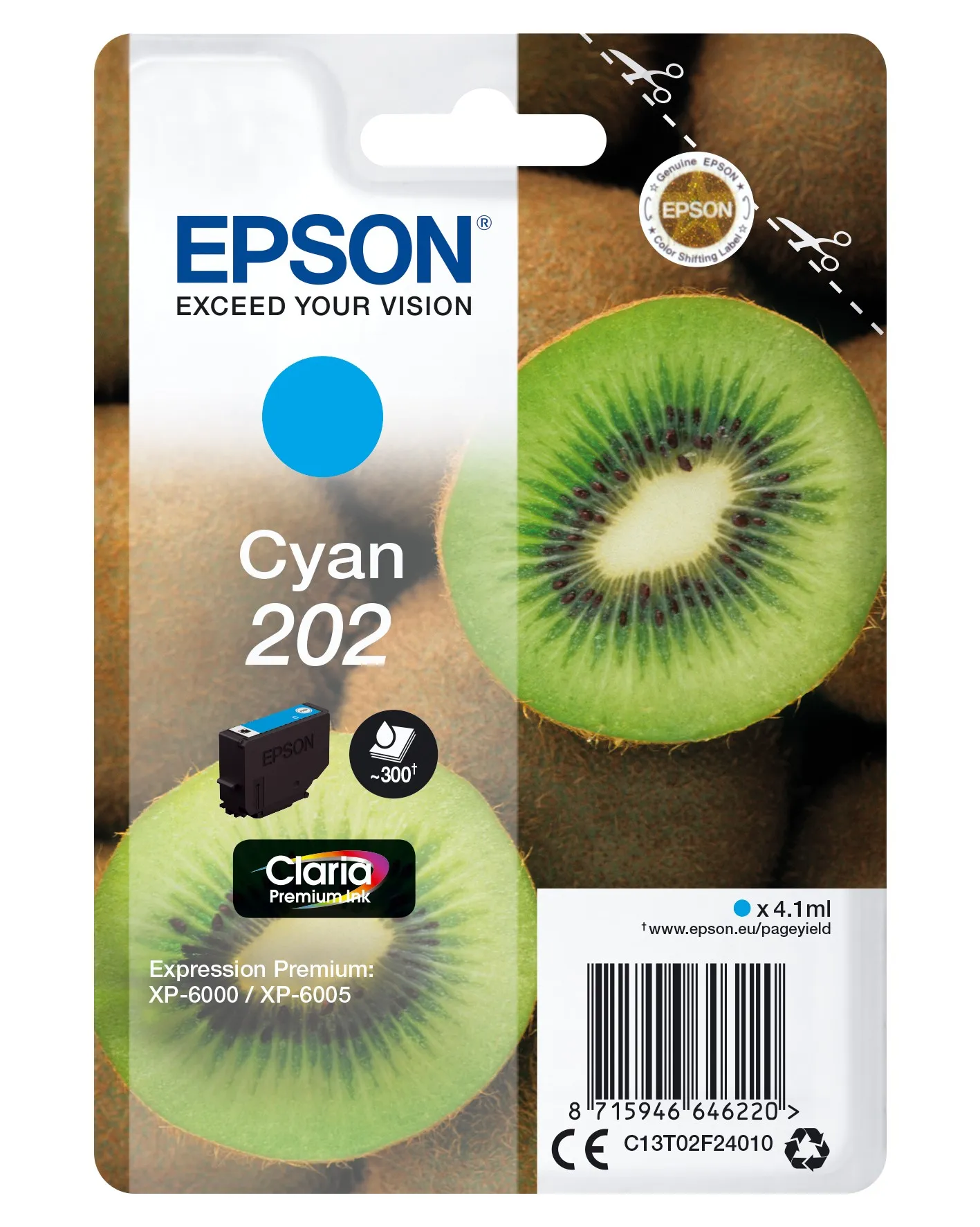 Epson Kiwi Singlepack ciano 202 Claria Premium Ink - immagine 1