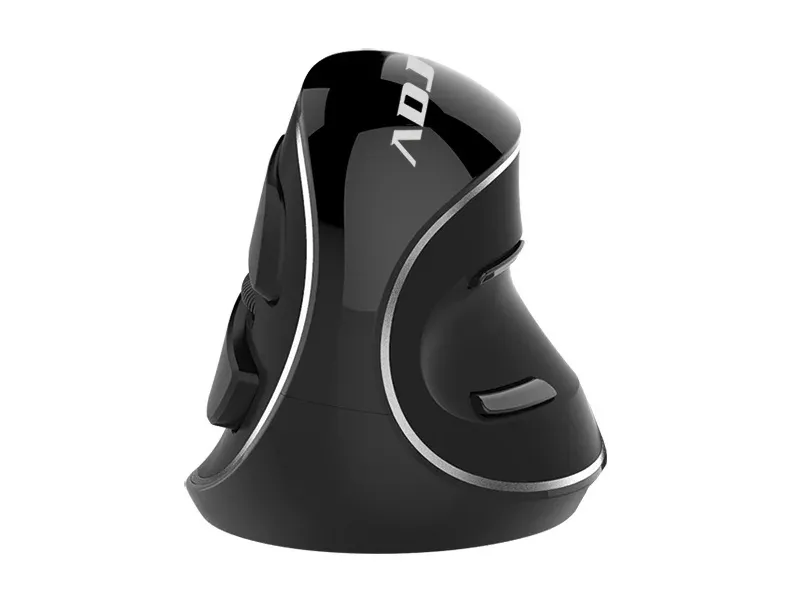 Mouse Verticale ergonomico Wireless Shark ADJ design antiscivolo con rivestimento in gomma. Design con poggia polso removibile per ridurre il dolore alla mano e al polso. Mini ricevitore USB presente nella parte inferiore del mouse. Colore Nero - immagine 1