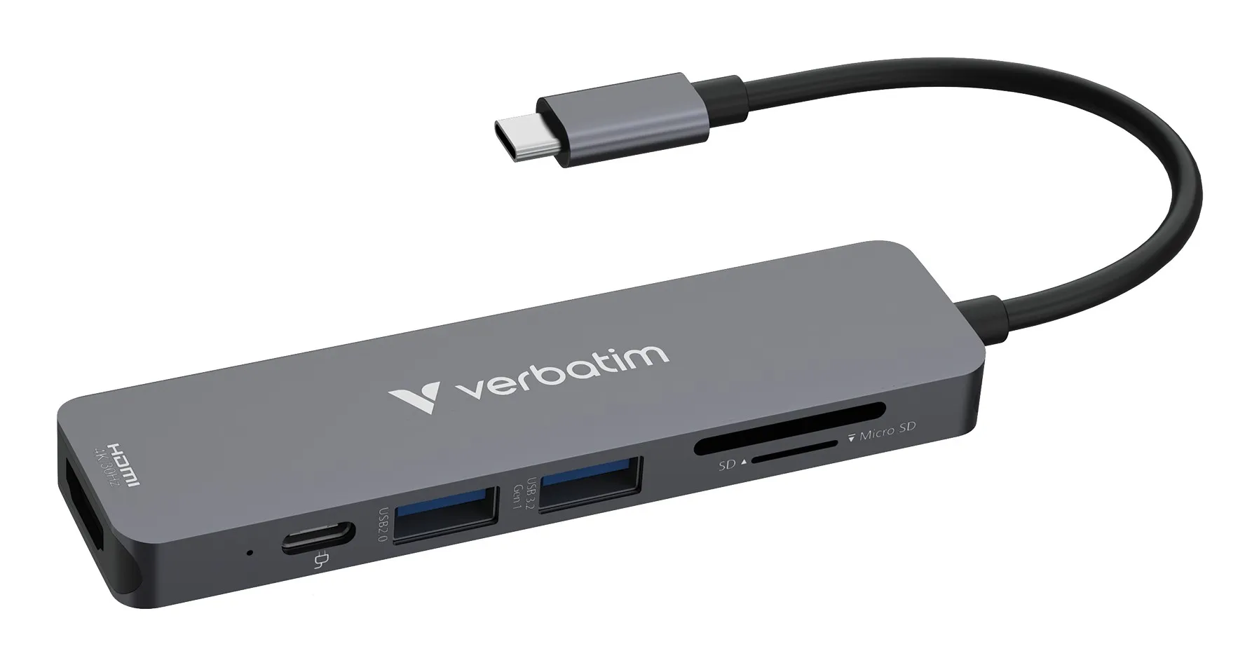 Verbatim 32156 hub di interfaccia USB 3.2 Gen 1 (3.1 Gen 1) Type-C 5000 Mbit/s Grigio - immagine 1