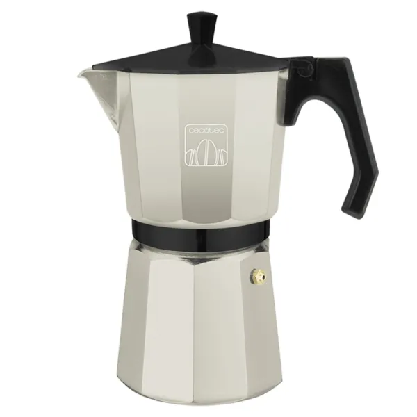 Caffettiera italiana Cecotec Piccolina 200 per 2 tazze - Acciaio inox - Adatta a piani cottura elettrici in vetroceramica e a gas - Manico ergonomico - Valvola di sicurezza integrata - Rossa - immagine 1
