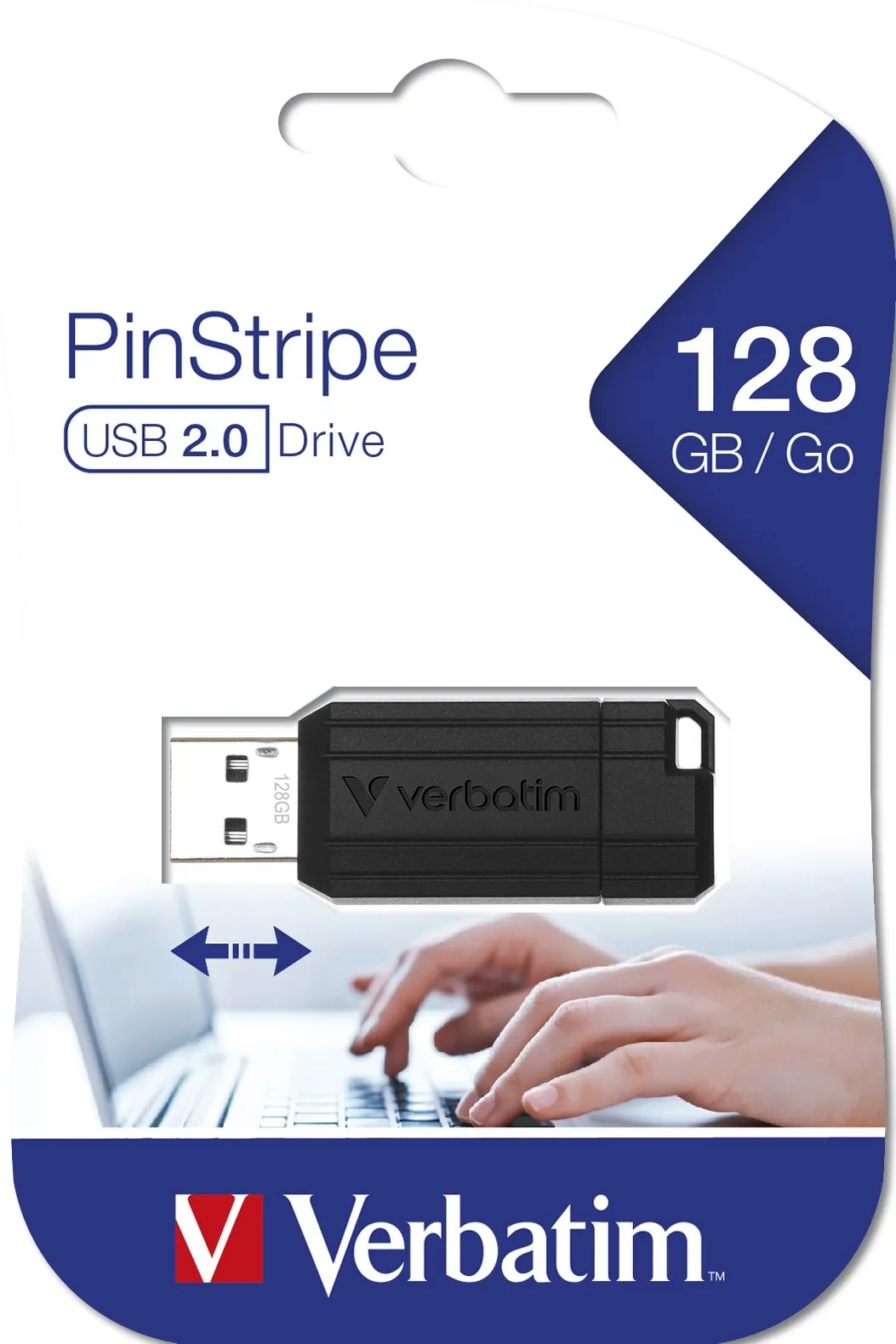 Verbatim PinStripe - Memoria USB da 128 GB - Nero - immagine 1