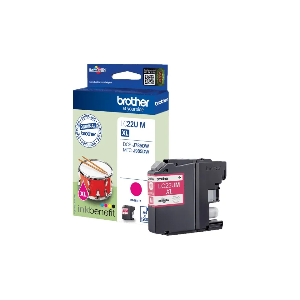 ORIGINALE Brother Cartuccia d'inchiostro magenta LC22UM LC-22U 1200 pagine - immagine 1
