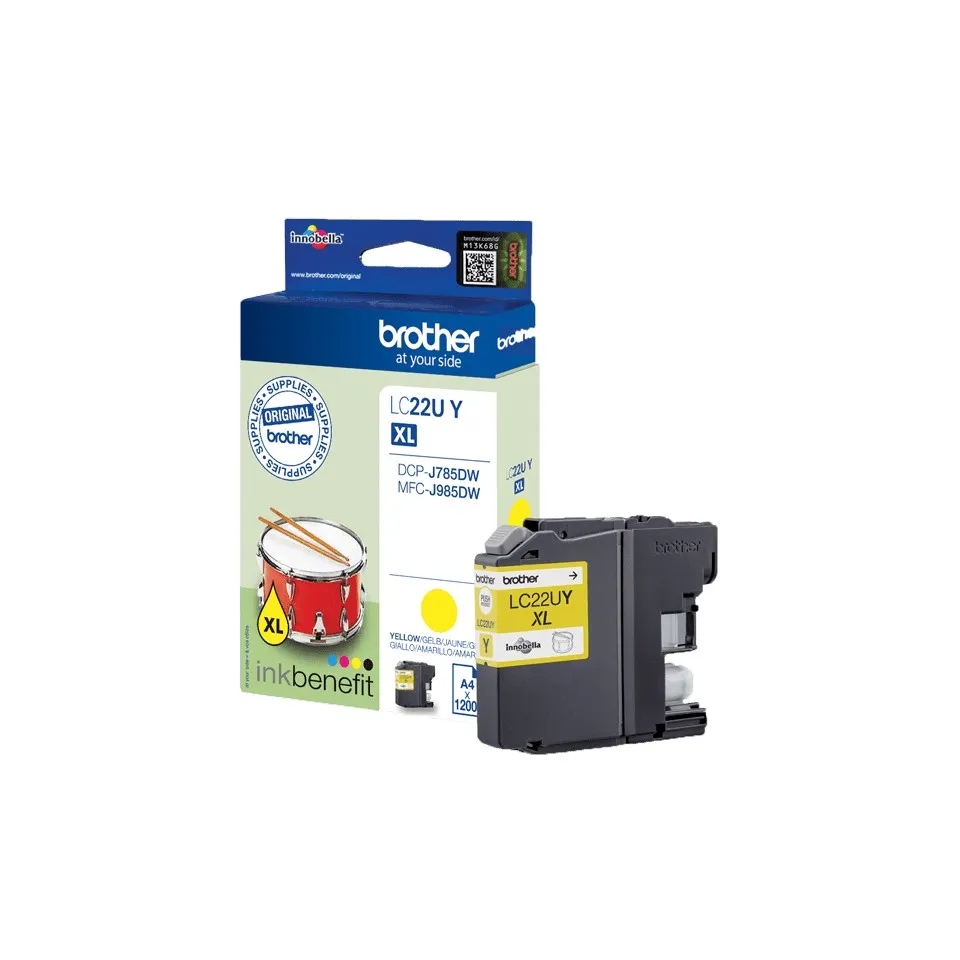 ORIGINALE Brother Cartuccia d'inchiostro giallo LC22UY LC-22U 1200 pagine - immagine 1