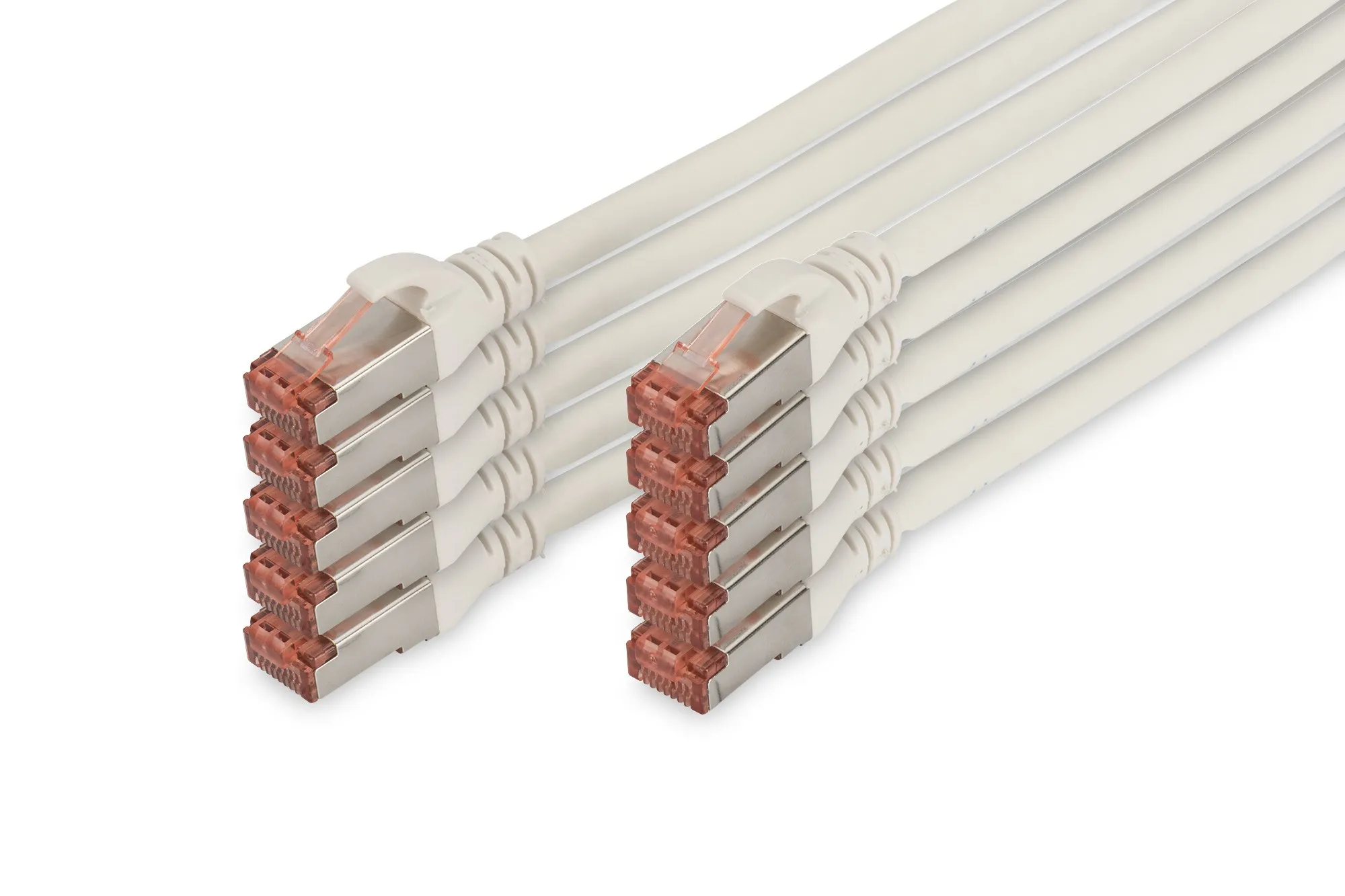 Confezione 10 Cavi Cat 6 Schermati S/Ftp Mt 05 Colore Bianco Digitus - immagine 1