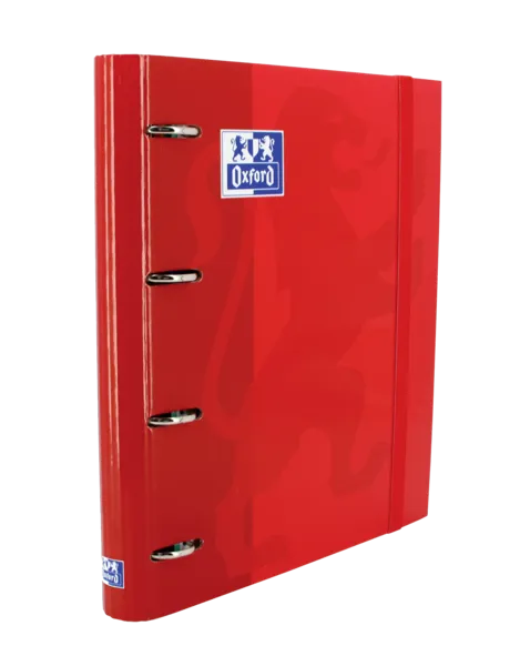Raccoglitore ad anelli Oxford Europeanbinder Classic A4+ con griglia di ricambio 5x5 - Copertina extra rigida - Chiusura ad elastico - Colore rosso - immagine 1