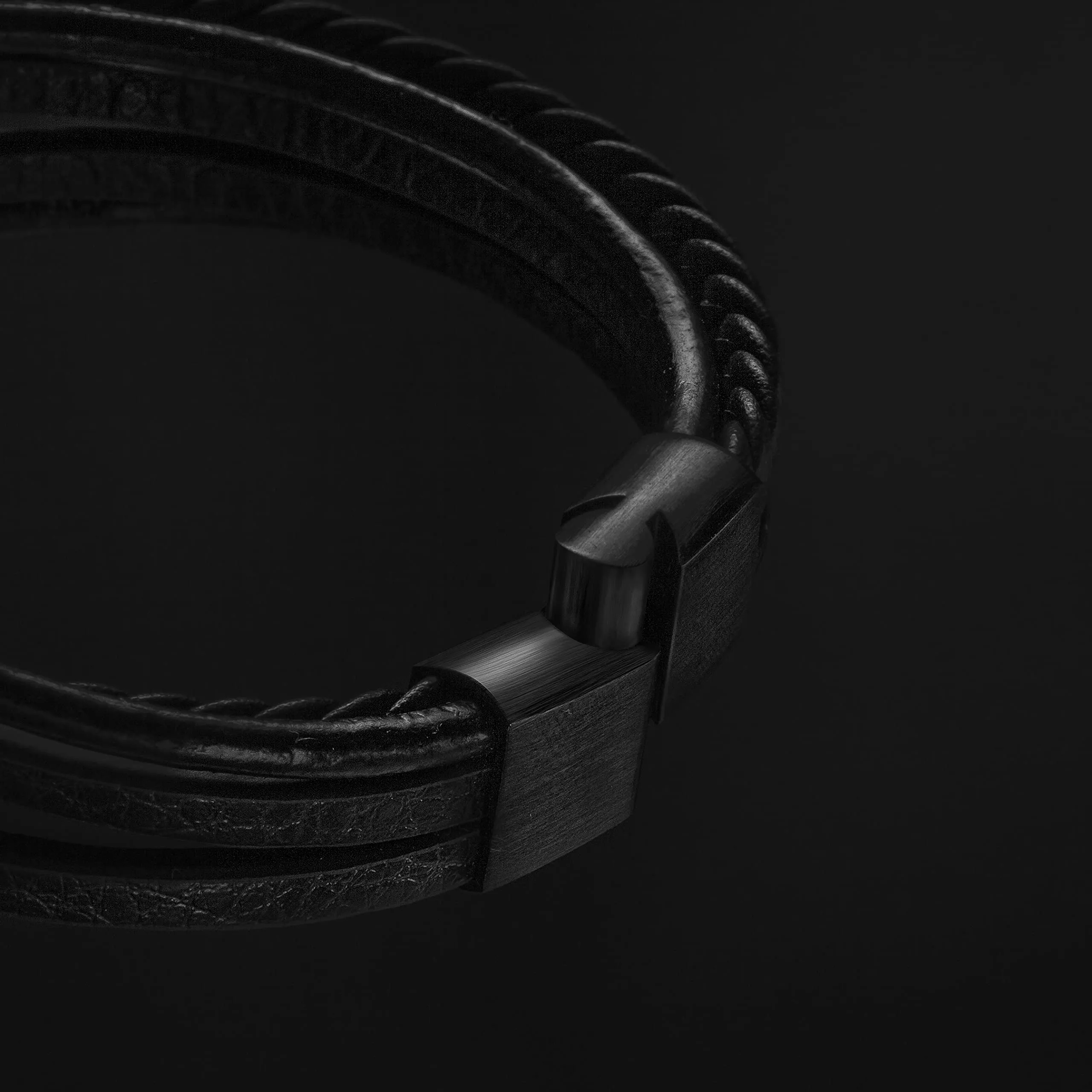 SERASAR Bracciale Uomo Cuoio Braccialetto Pelle Nera Regalo Figlio 17cm - immagine 8