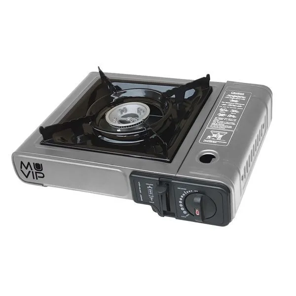 Muvip Cucina Portatile a Gas 1 Bruciatore - Accensione Automatica - Bruciatore in Alluminio - Doppia Valvola Sigillata - Valigetta di Trasporto - immagine 1