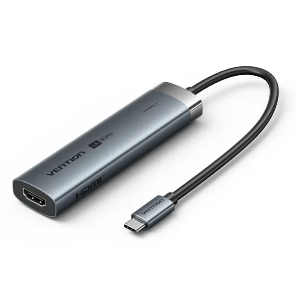 Vention Docking Station 6 in 1 USB-C a HDMI/3xUSB3.0/USB-C 3.2 G1/PD 100W - 015 m - Colore Grigio - immagine 1