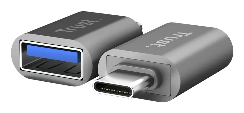 Trust Calyx Confezione da 2 adattatori USB 3.0 - USB-A femmina - USB-C maschio - 8x15x32mm - Colore grigio - immagine 1
