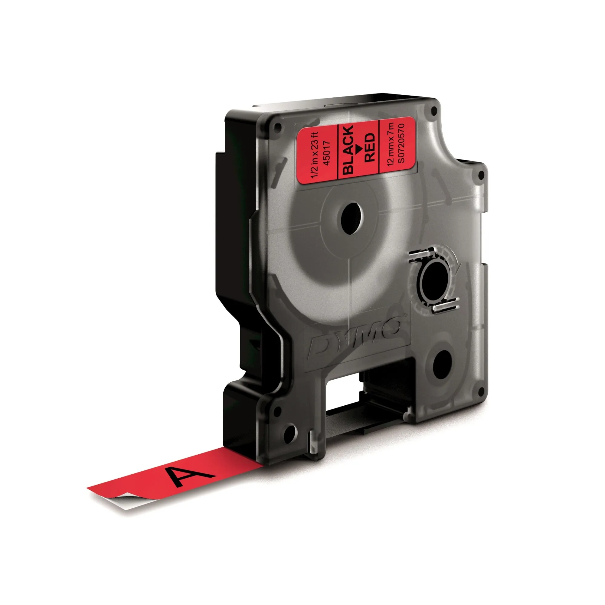 ORIGINALE DYMO Nastro Nero su rosso S0720570 45017 12mm x 7m Standard-D1-ruolo - immagine 1