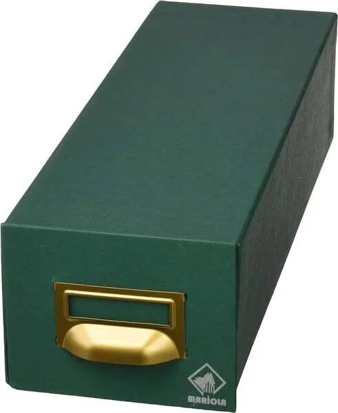 Raccoglitore Mariola in cartone rivestito in Geltex n. 5 per 1000 raccoglitori - Misure 250x190x350mm - Resistente e durevole - Colore verde - immagine 1