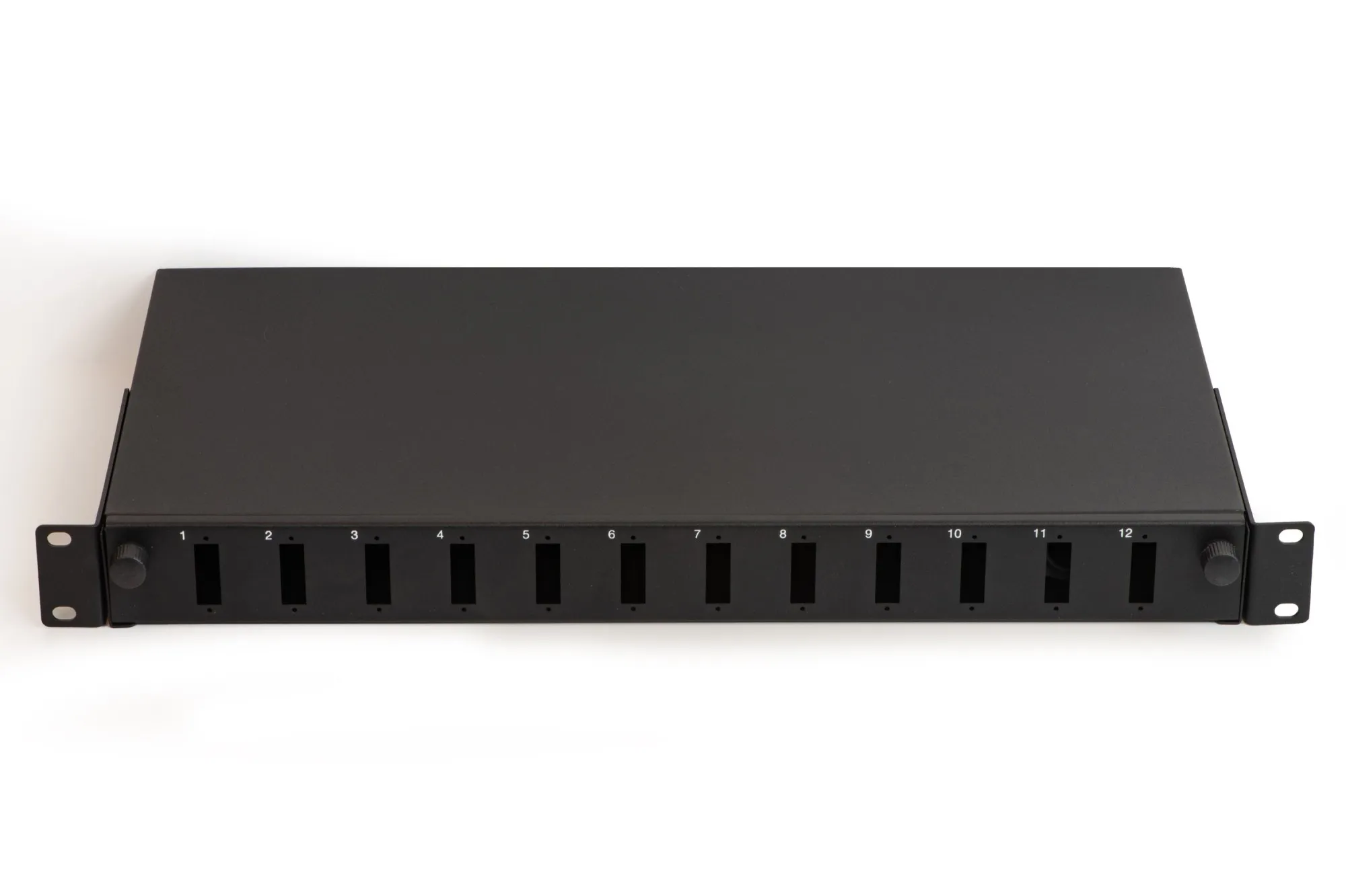 Cassetto Fibra Ottica 12 Porte Per Adattatori Sc Duplex 1 Unita' Per Installazione 19 Nero (Vuoto) - immagine 1