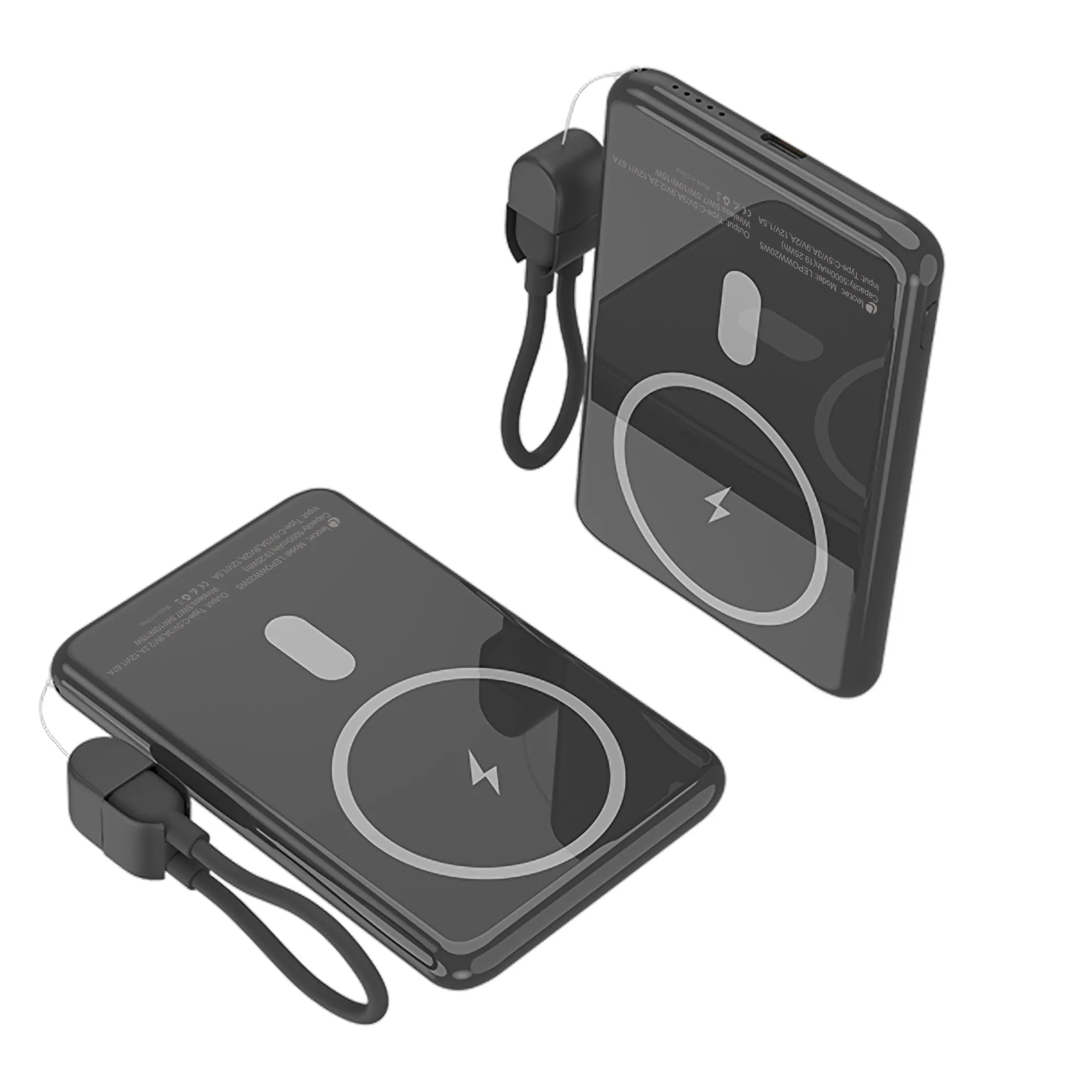 Leotec LEPOWW20W5K batteria portatile Polimeri di litio (LiPo) 5000 mAh Carica wireless Nero - immagine 1
