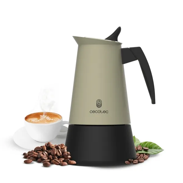 Caffettiera italiana Cecotec Piccolina 400 per 4 tazze - Acciaio inox - Adatta a piani cottura elettrici in vetroceramica e a gas - Parti smontabili - Valvola di sicurezza - Colore menta - immagine 1