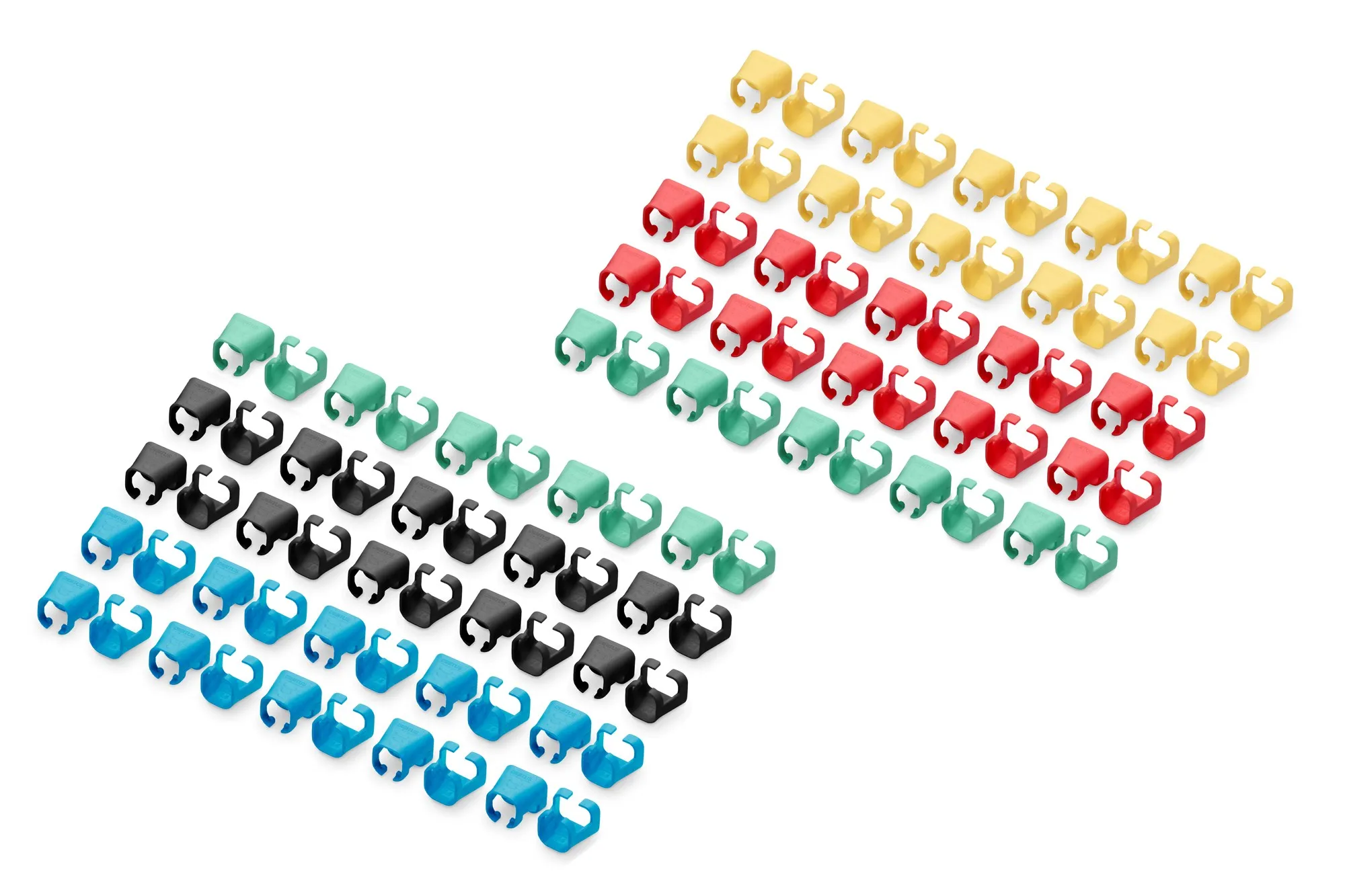 Digitus Confezione 100 Pezzi Clip Colorate Per Cavi Di Rete - Colori Misti Blu Verde Nero Giallo Rosso - immagine 1