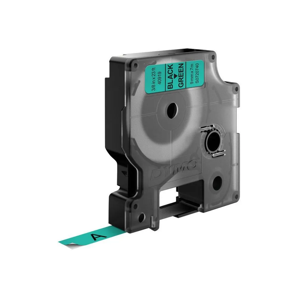ORIGINALE DYMO Nastro Nero su verde S0720740 40919 9mm x 7m nastro standard D1 - immagine 1