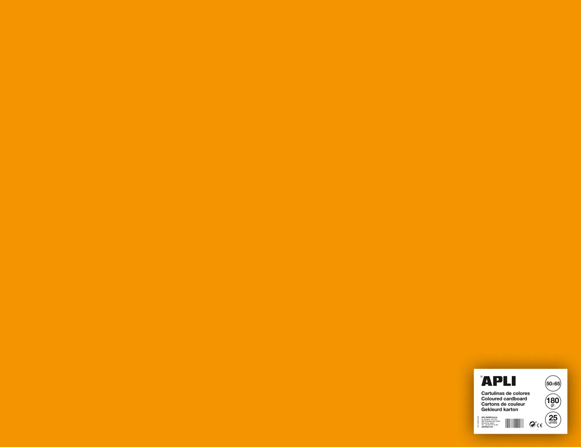 Apli Cartoncino Arancione 50 x 65 cm 170 g 25 Fogli - immagine 1