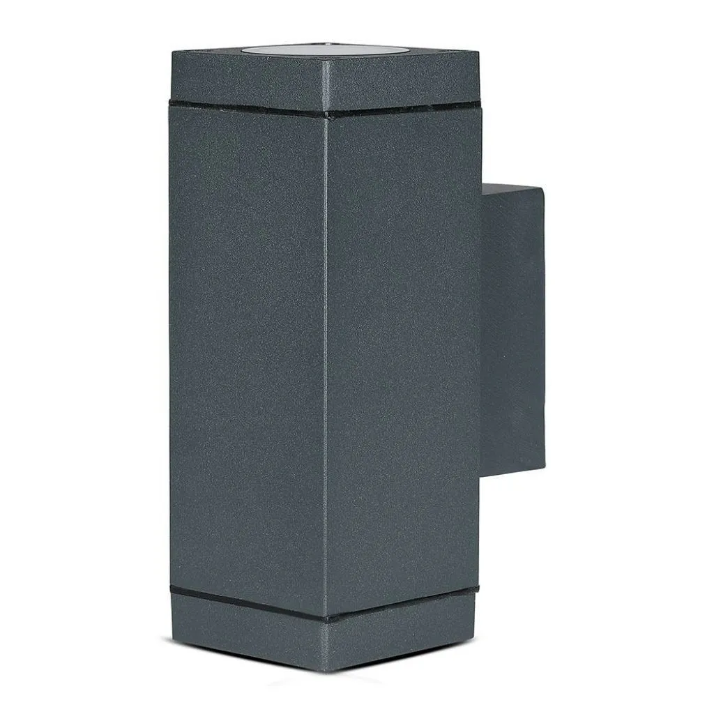 V-TAC Lampada LED da Muro con Portalampada GU10 Doppio Fascio Luminoso Superiore e Inferiore Colore Grigio Scuro IP44 - immagine 1