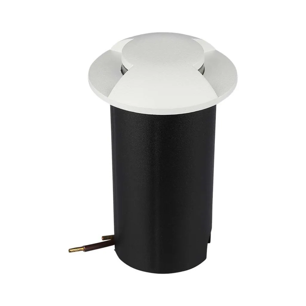 V-TAC Faretto LED Segnapasso a Cilindro da Interramento 1W Doppio Fascio Luminoso Colore Bianco 12V 6400K IP67 Driver non Incluso - immagine 1