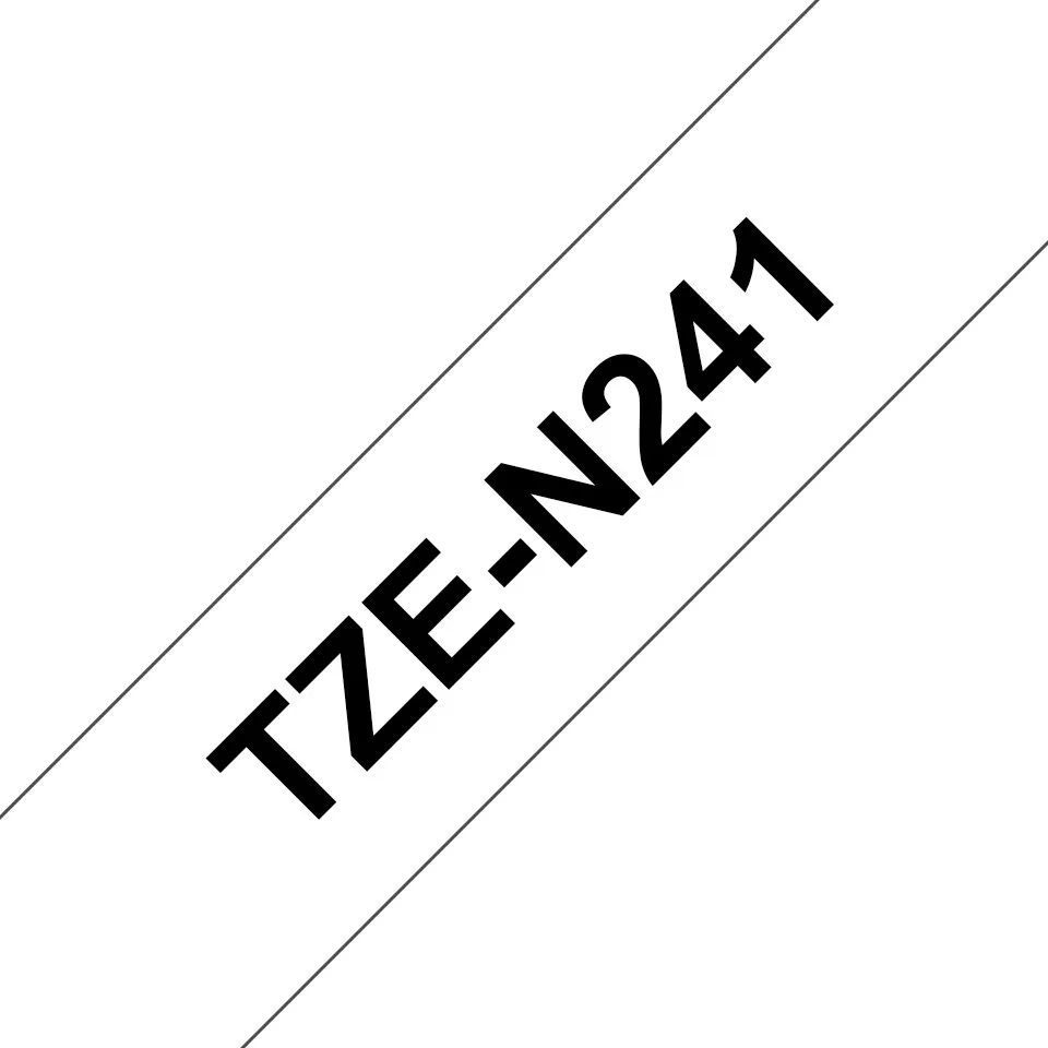 ORIGINALE Brother Nastro Nero su bianco TZe-N241 Nastro per etichettatura nero su bianco Brother TZe-N241 18 mm di larghezza - immagine 1