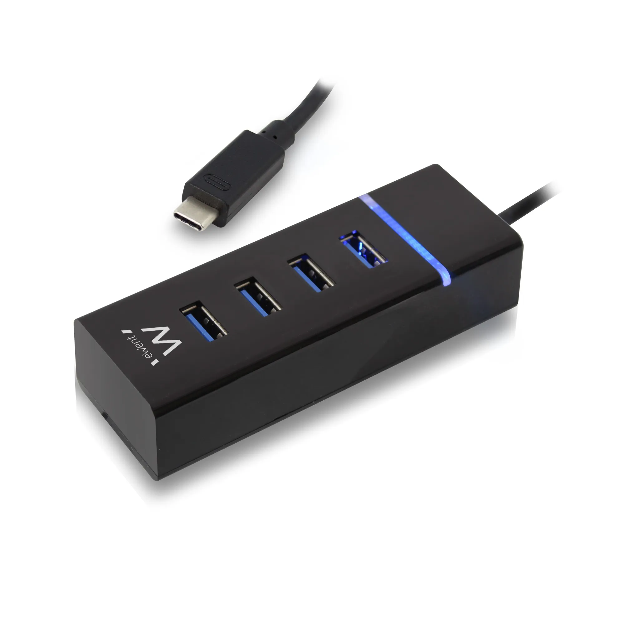 Ewent EW1137 hub di interfaccia USB 3.2 Gen 1 (3.1 Gen 1) Type-C 5000 Mbit/s Nero - immagine 1