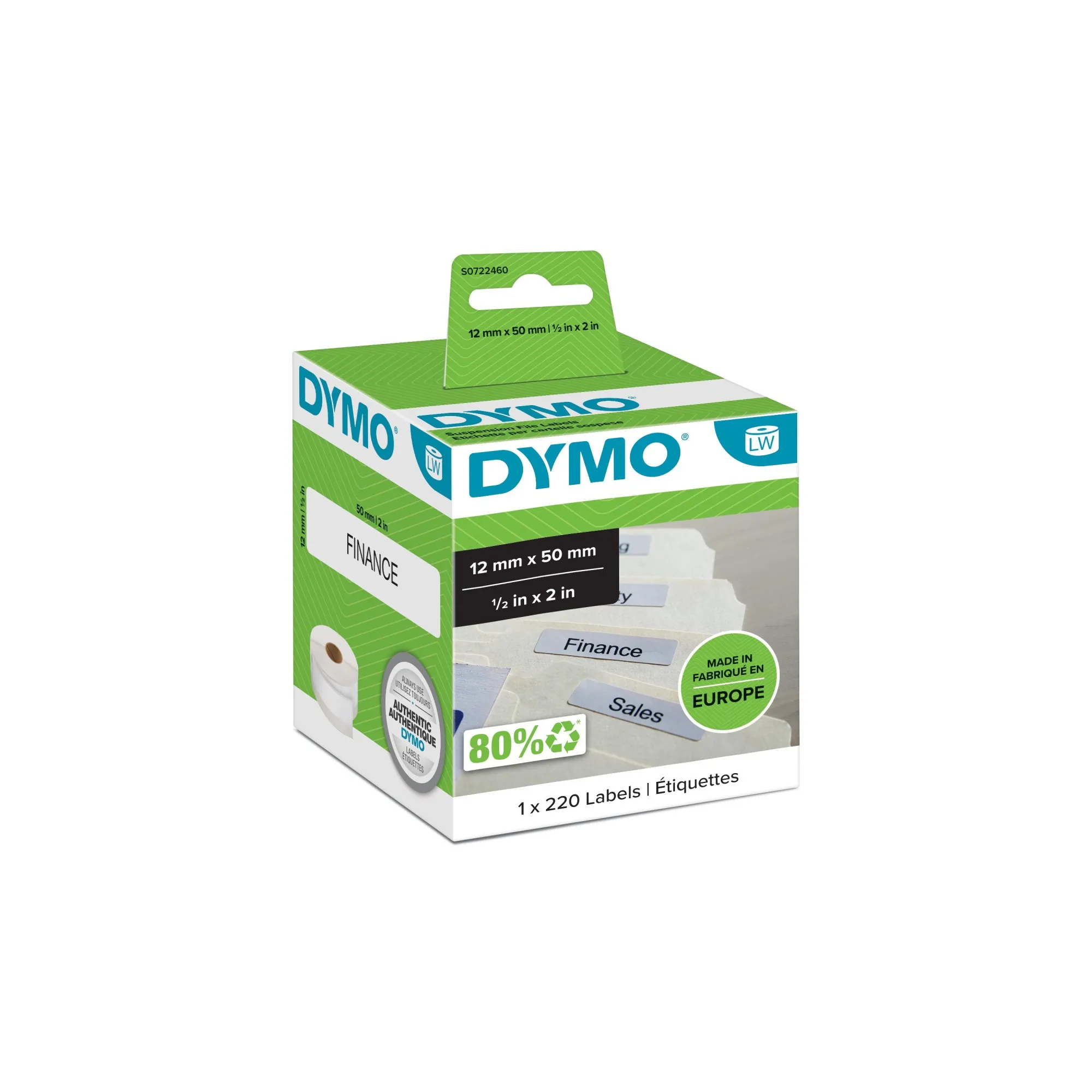 ORIGINALE DYMO Etichette Bianco S0722460 99017 etichette bianche 50x12mm 1x220 pezzi - immagine 1