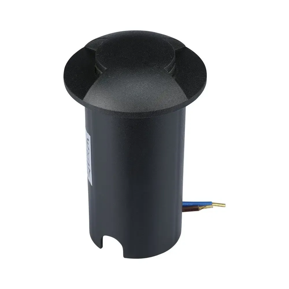 V-TAC Faretto LED Segnapasso Rotondo da Incasso 1W in Alluminio Nero 6400K IP67 - immagine 1