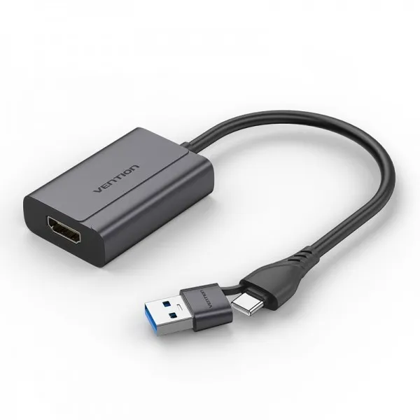 Adattatore USB tipo C maschio a USB maschio/HDMI femmina Vention - grigio - immagine 1