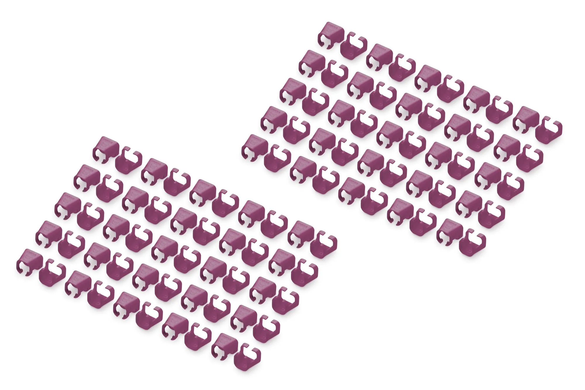 Digitus Confezione 100 Pezzi Clip Colorate Per Cavi Di Rete - Magenta - immagine 1
