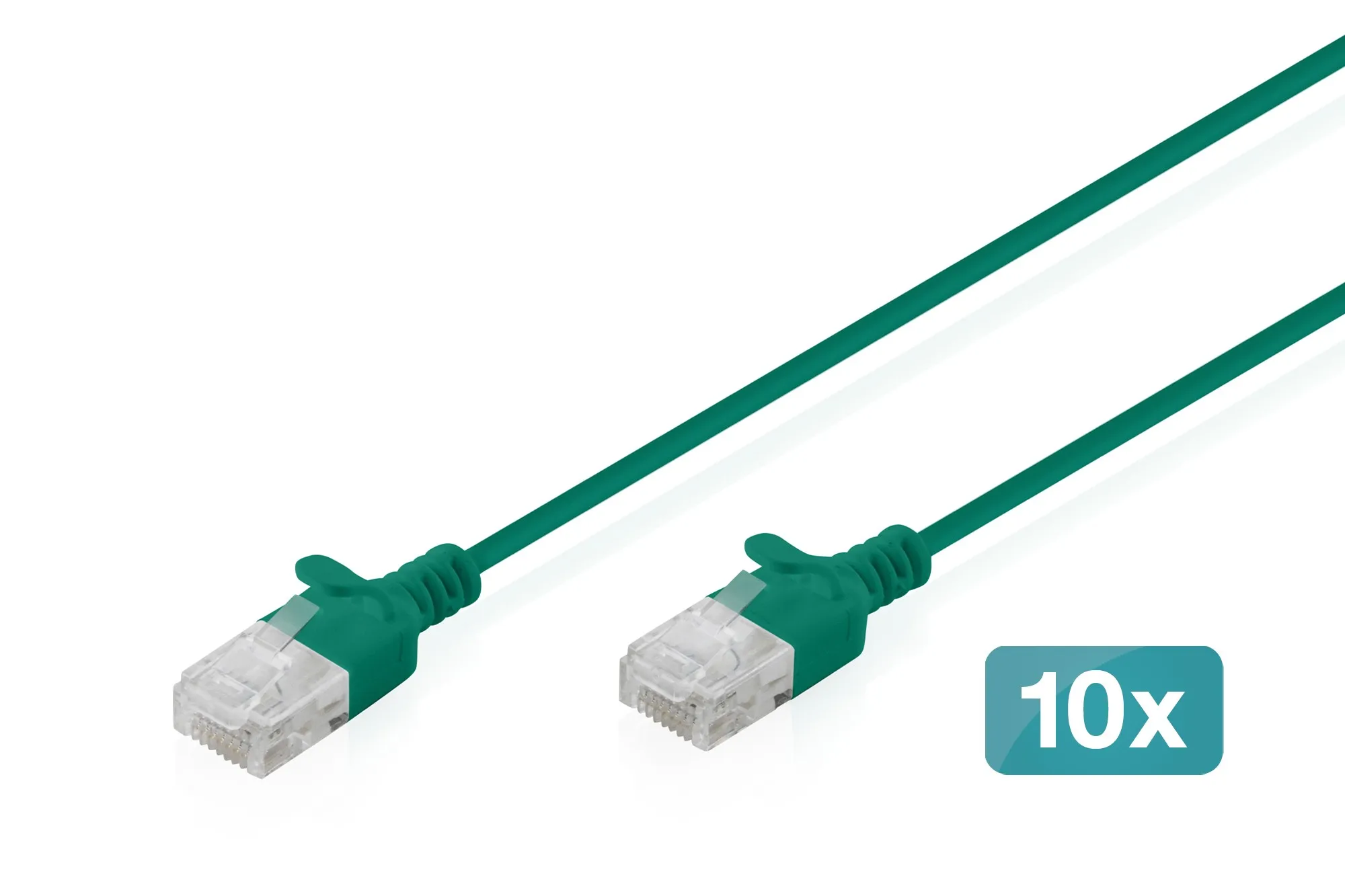 Cavo Rete Cat 6 U-Utp Rame Lszh Slim 0.5 M Verde 10 Pezzi - immagine 1