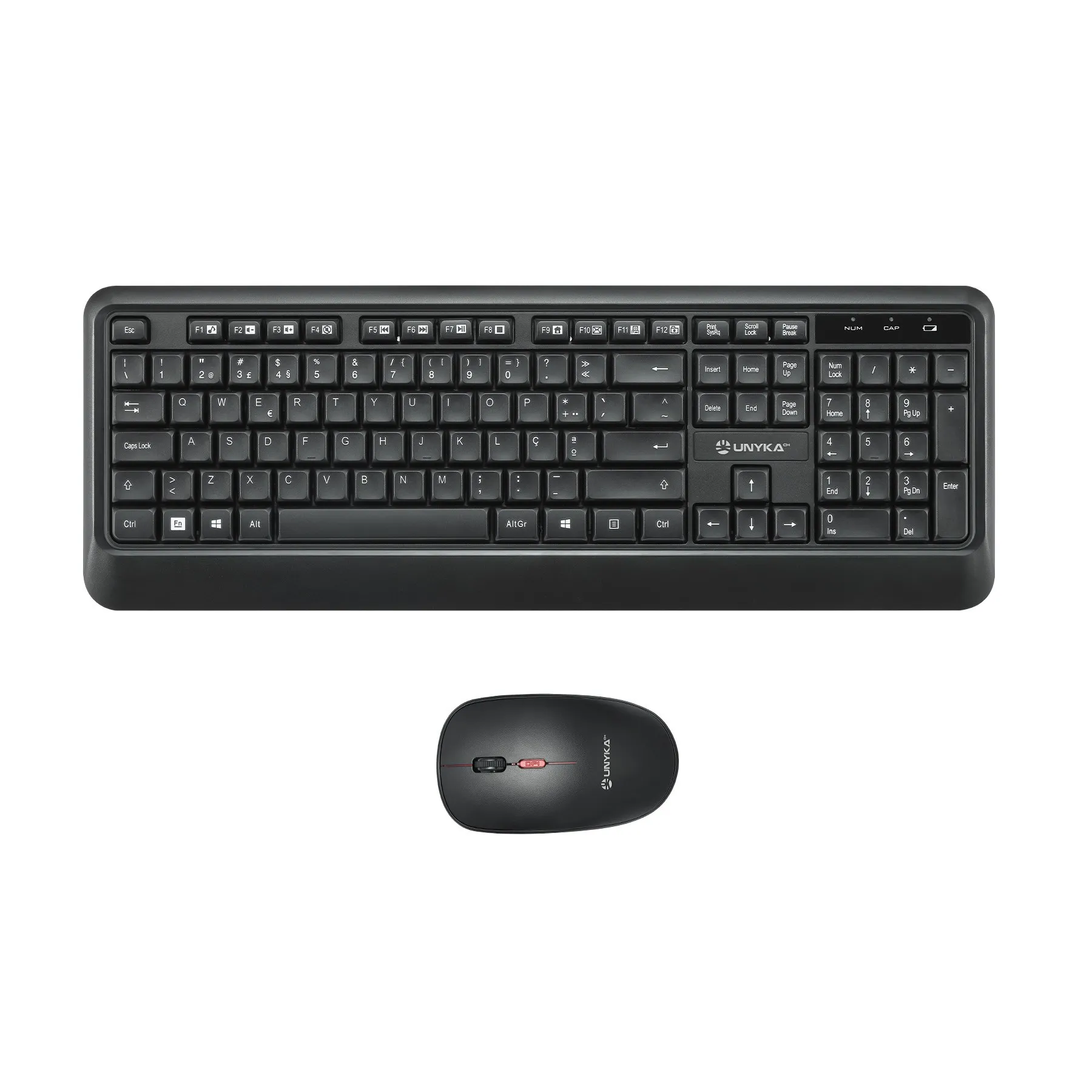 UNYKAch COMBO UK39 Wireless tastiera Mouse incluso Casa/ufficio RF Wireless QWERTY Portoghese Nero - immagine 1