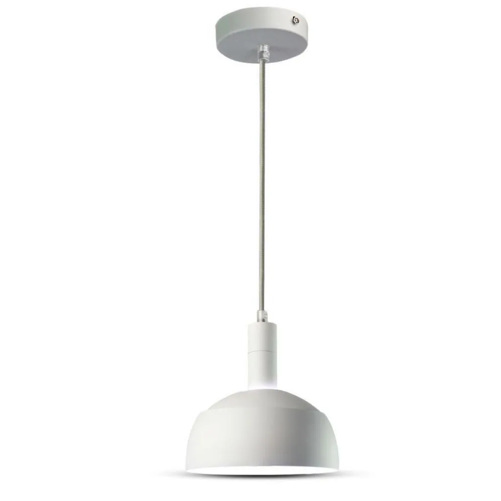 V-TAC Lampadario LED con Paralume in Alluminio e Portalampada E14 (Max 60W) Colore Bianco - immagine 1