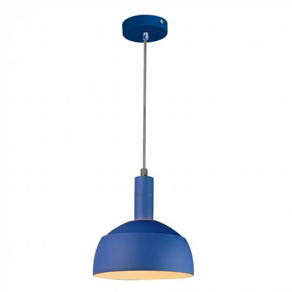V-TAC Lampadario LED con Paralume in Alluminio e Portalampada E14 (Max 60W) Colore Blu - immagine 1