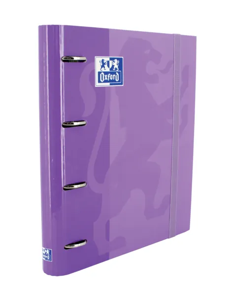 Raccoglitore ad anelli Oxford Europeanbinder Classic A4+ con griglia sostitutiva 5x5 - Copertina extra rigida - Chiusura ad elastico - Colore malva - immagine 1