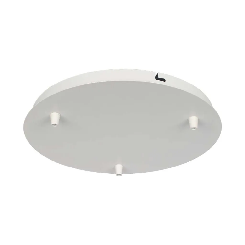 V-TAC Rosone per Lampadario in Acciaio d:300*h:25mm con 3 Fori Colore Bianco Opaco - immagine 1